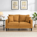 Upholstered Loveseat Sofa, 2-Seater – Orange / Light Gray / Dark Gray