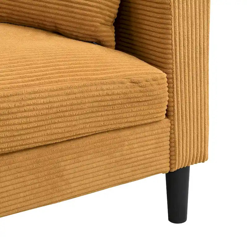 Upholstered Loveseat Sofa, 2-Seater – Orange / Light Gray / Dark Gray