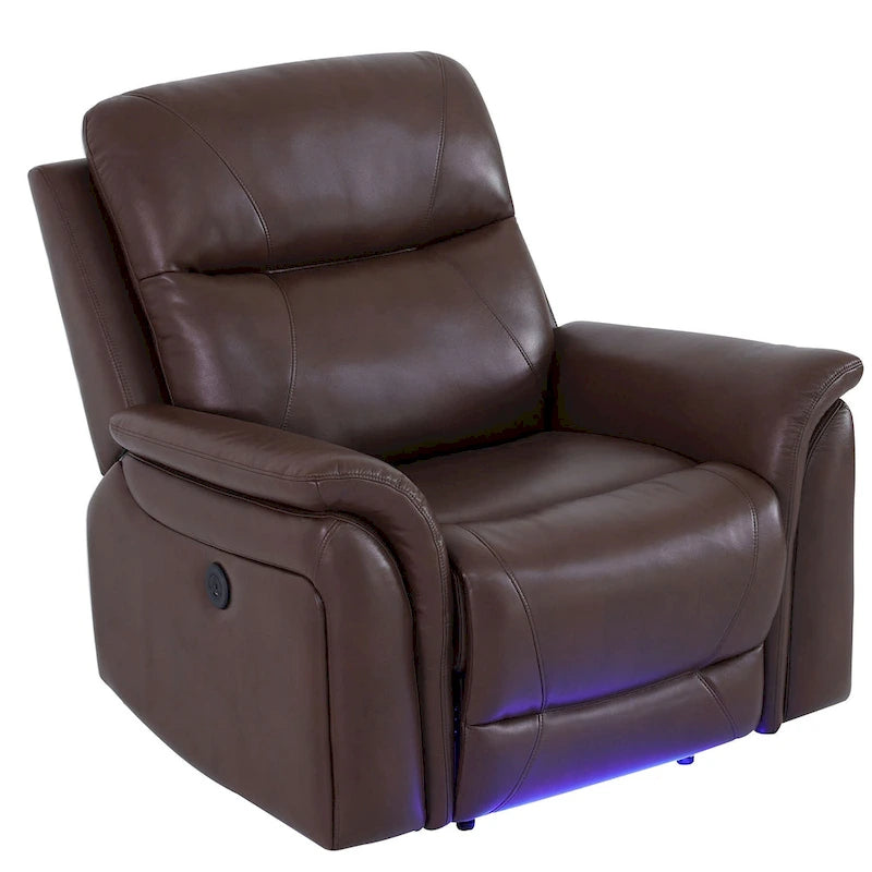Reddish Brown Modern 3-Piece Recliner Sofa Set (3-Seater)