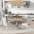 Off White / Antique White Extendable Dining Table Set, Seats 5, 5-Piece
