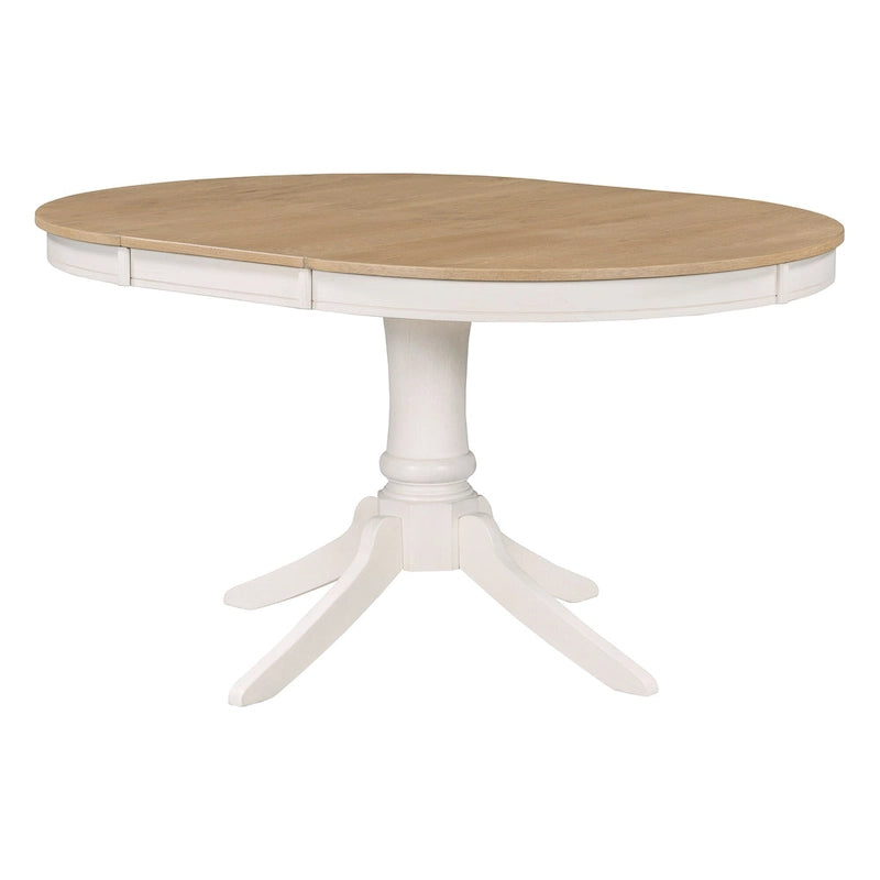Off White / Antique White Extendable Dining Table Set, Seats 5, 5-Piece