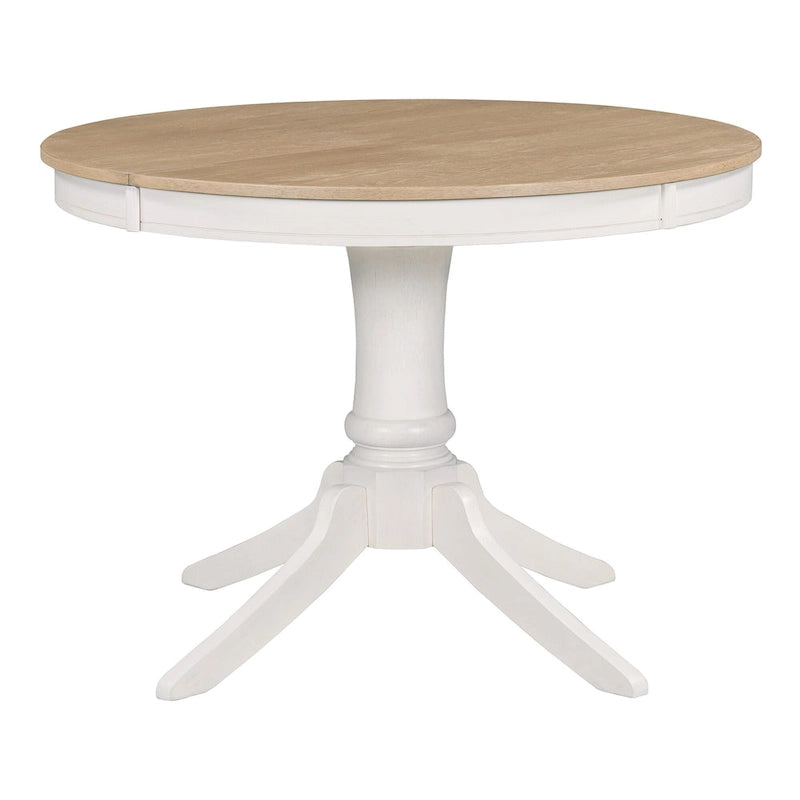 Off White / Antique White Extendable Dining Table Set, Seats 5, 5-Piece