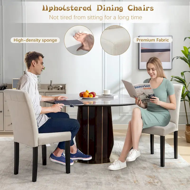 VECELO Upholstered Dining Chairs Set of 2 Parson Classic Upholstered Dining Chair,Modern 37 Parson Chairs