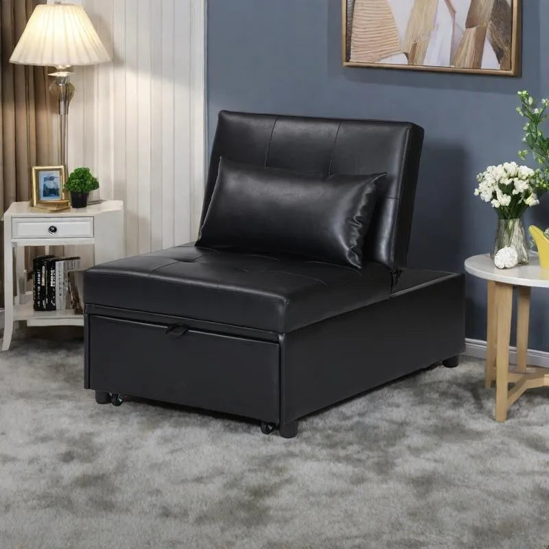 Black / Dark Gray / Beige / Grey / Blue-green | 5-in-1 Folding Ottoman Sofa Bed | Single, 264 lb Capacity