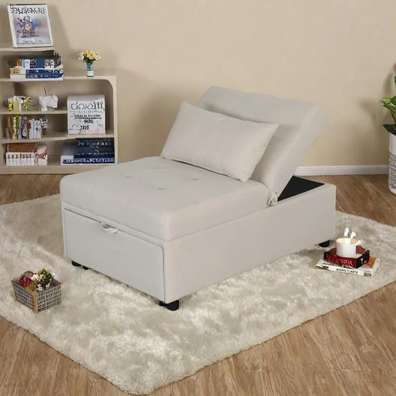 Black / Dark Gray / Beige / Grey / Blue-green | 5-in-1 Folding Ottoman Sofa Bed | Single, 264 lb Capacity