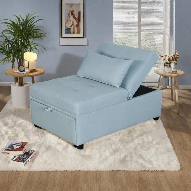 Black / Dark Gray / Beige / Grey / Blue-green | 5-in-1 Folding Ottoman Sofa Bed | Single, 264 lb Capacity