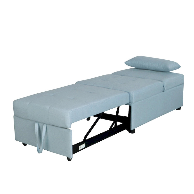 Black / Dark Gray / Beige / Grey / Blue-green | 5-in-1 Folding Ottoman Sofa Bed | Single, 264 lb Capacity