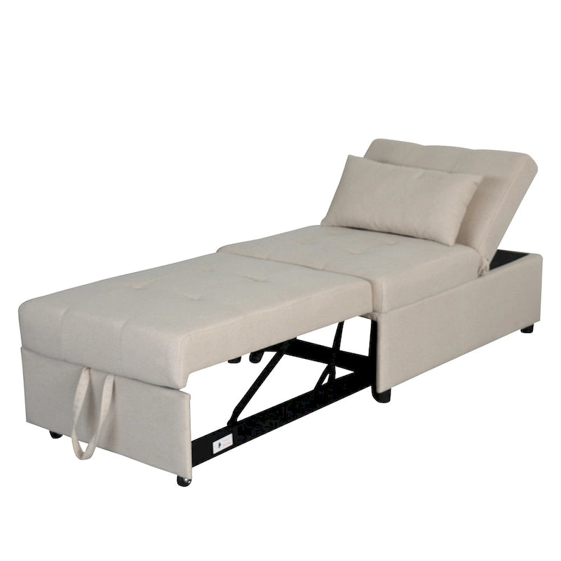 Black / Dark Gray / Beige / Grey / Blue-green | 5-in-1 Folding Ottoman Sofa Bed | Single, 264 lb Capacity