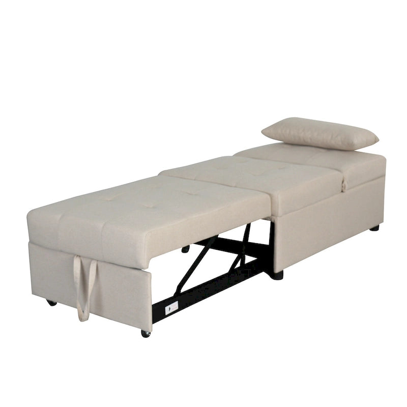 Black / Dark Gray / Beige / Grey / Blue-green | 5-in-1 Folding Ottoman Sofa Bed | Single, 264 lb Capacity