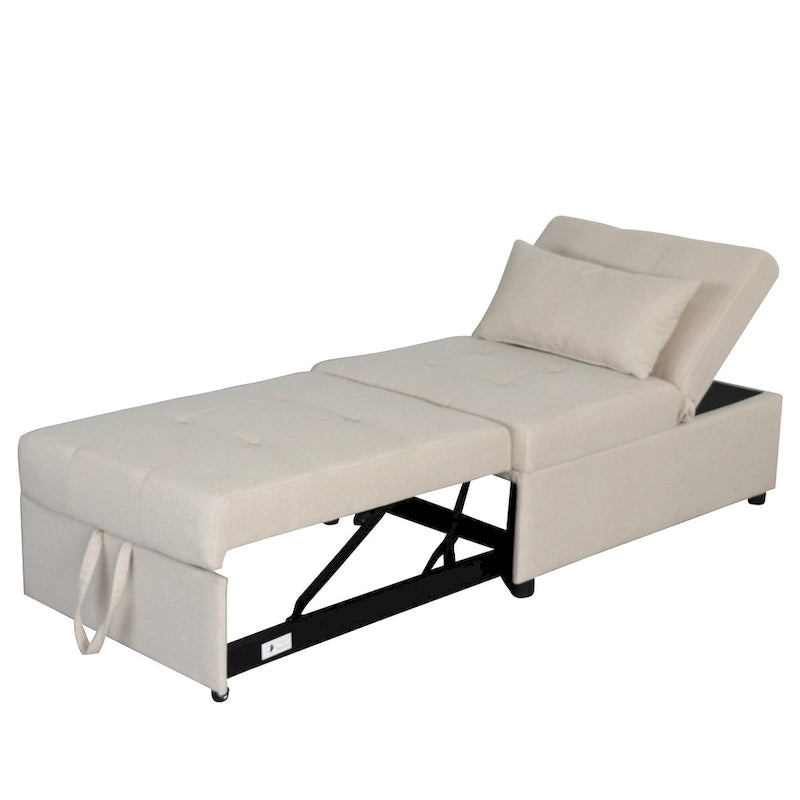 Black / Dark Gray / Beige / Grey / Blue-green | 5-in-1 Folding Ottoman Sofa Bed | Single, 264 lb Capacity