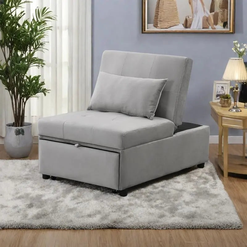 Black / Dark Gray / Beige / Grey / Blue-green | 5-in-1 Folding Ottoman Sofa Bed | Single, 264 lb Capacity