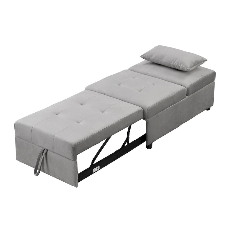 Black / Dark Gray / Beige / Grey / Blue-green | 5-in-1 Folding Ottoman Sofa Bed | Single, 264 lb Capacity