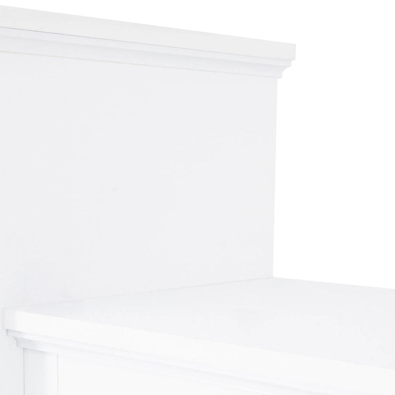 White/Black Entertainment Wall Unit with Tempered Glass, Fits TVs Up to 70"