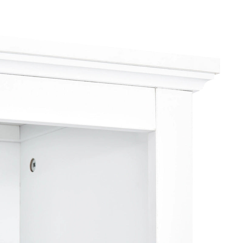 White/Black Entertainment Wall Unit with Tempered Glass, Fits TVs Up to 70"