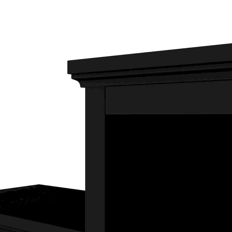 White/Black Entertainment Wall Unit with Tempered Glass, Fits TVs Up to 70"