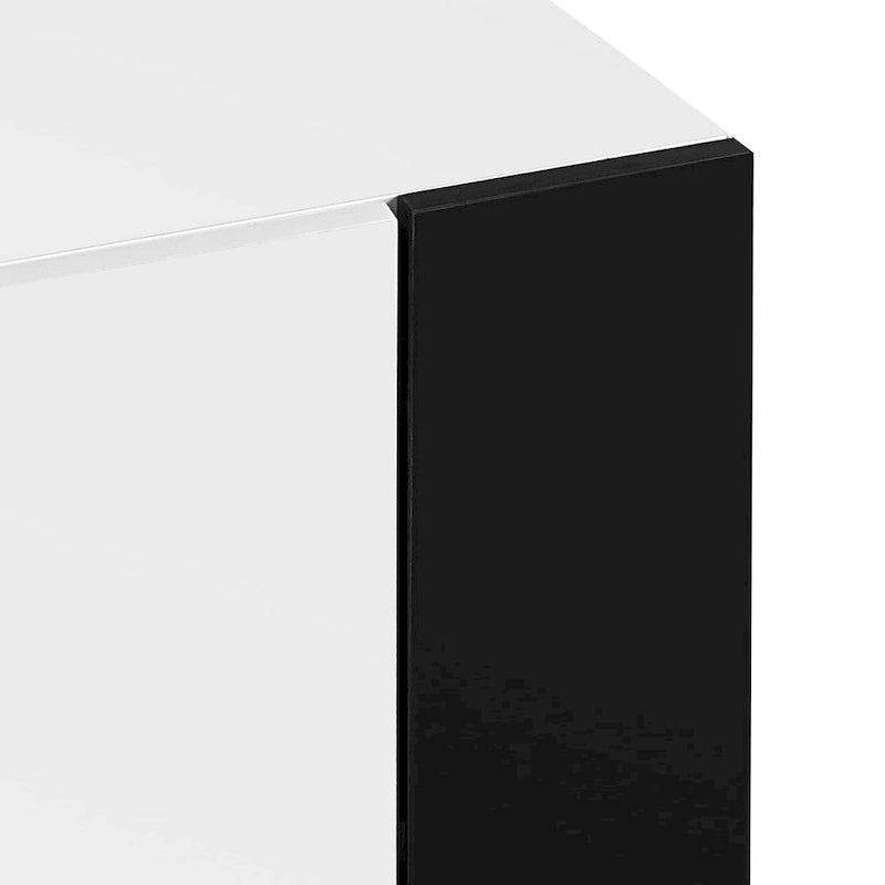 Black/White Fireplace TV Stand with 2 Cabinets, Fits TVs up to 78", 2-Person Assembly