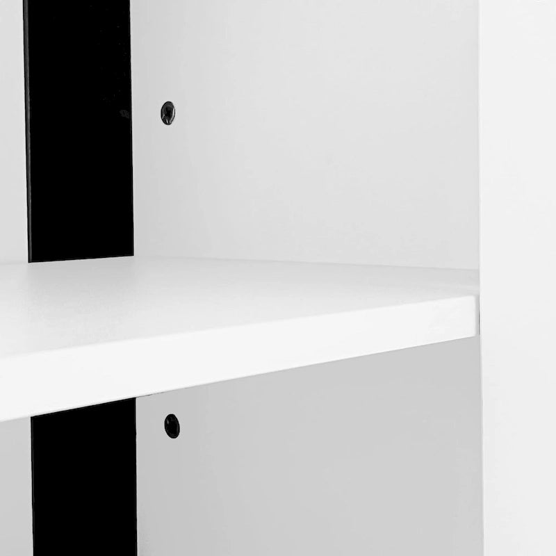 Black/White Fireplace TV Stand with 2 Cabinets, Fits TVs up to 78", 2-Person Assembly