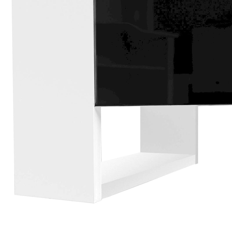 Black/White Fireplace TV Stand with 2 Cabinets, Fits TVs up to 78", 2-Person Assembly