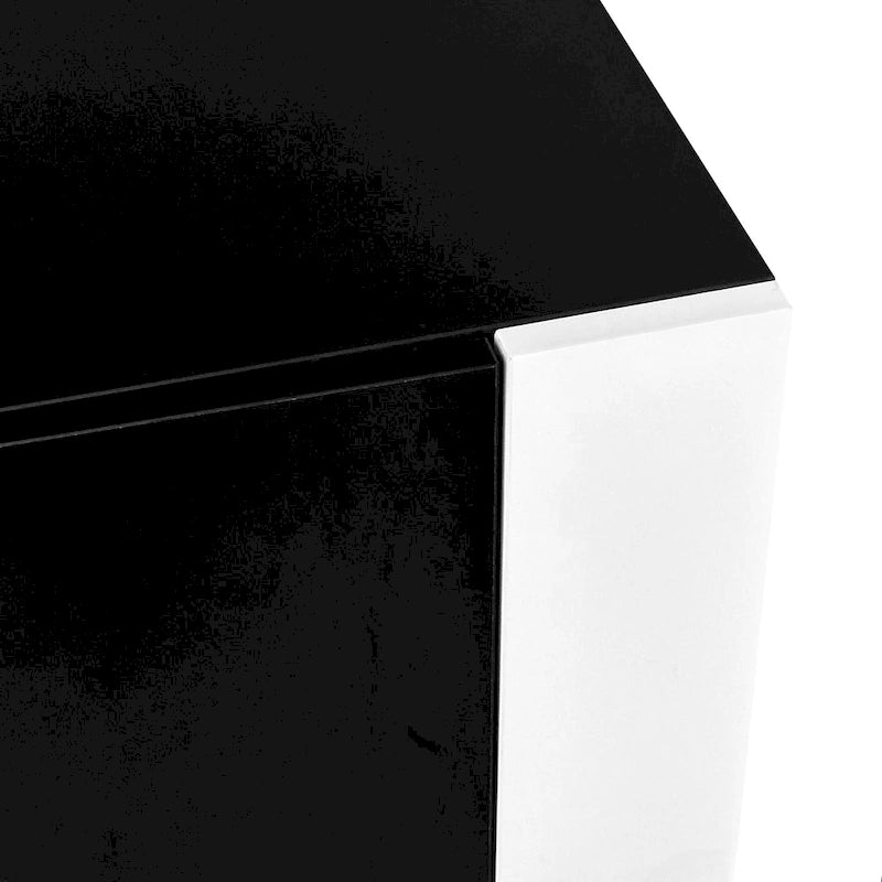 Black/White Fireplace TV Stand with 2 Cabinets, Fits TVs up to 78", 2-Person Assembly