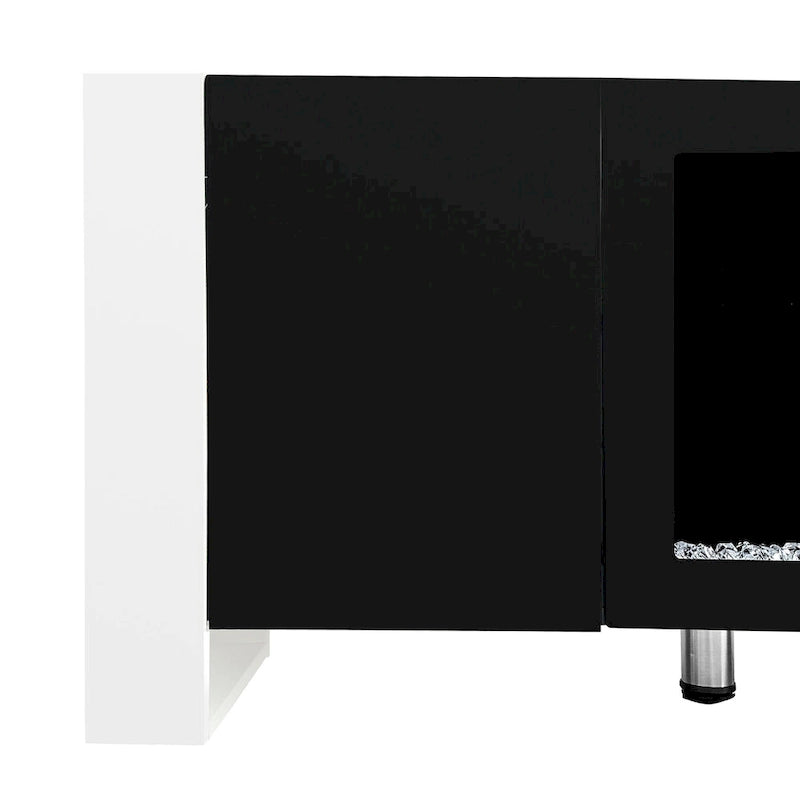 Black/White Fireplace TV Stand with 2 Cabinets, Fits TVs up to 78", 2-Person Assembly