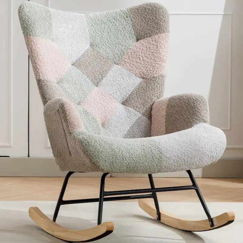 Multicolor Teddy Rocking Chair with Glider, 1-Seat