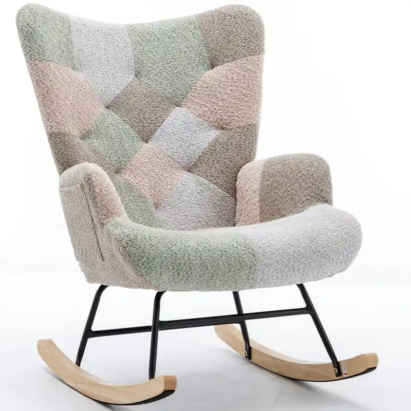 Multicolor Teddy Rocking Chair with Glider, 1-Seat