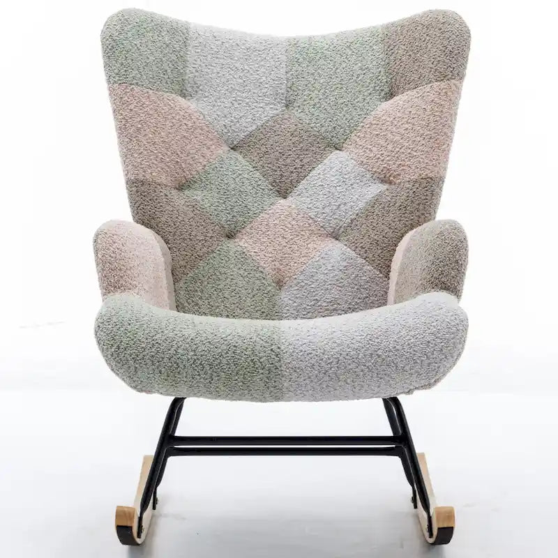 Multicolor Teddy Rocking Chair with Glider, 1-Seat