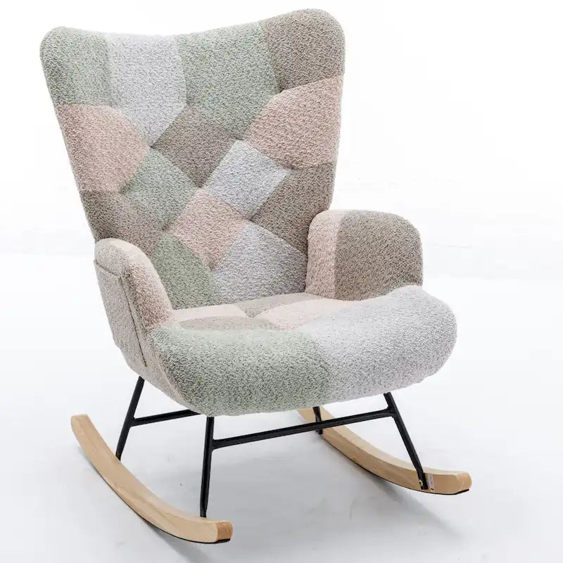 Multicolor Teddy Rocking Chair with Glider, 1-Seat