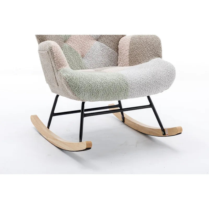Multicolor Teddy Rocking Chair with Glider, 1-Seat