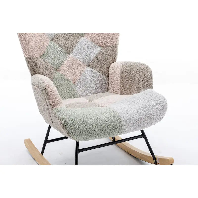 Multicolor Teddy Rocking Chair with Glider, 1-Seat