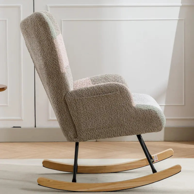 Multicolor Teddy Rocking Chair with Glider, 1-Seat