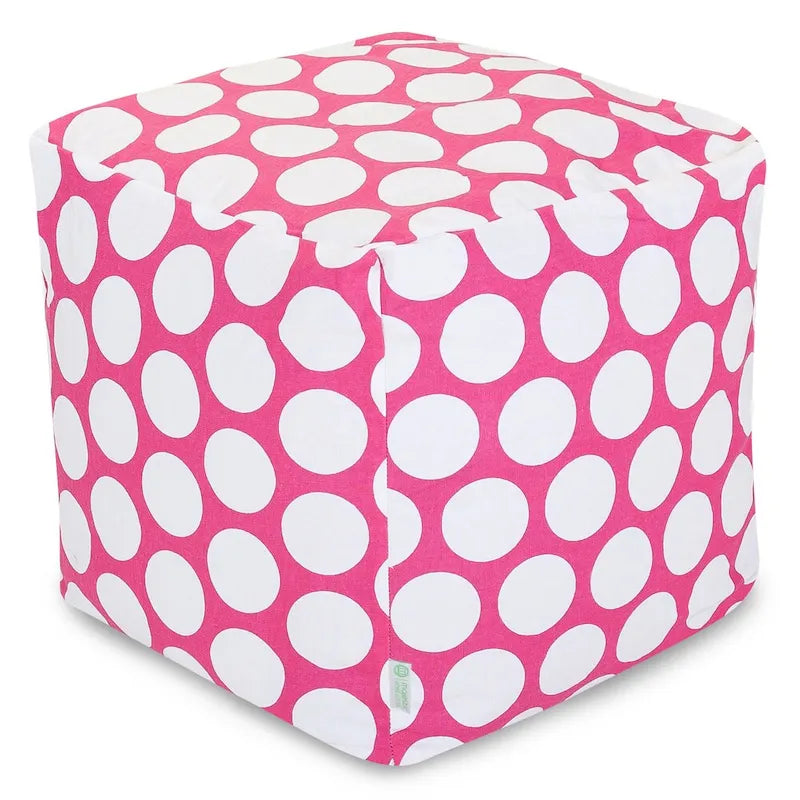 Polka Dot Ottoman Pouf Cube – Seat, Footstool & Side Table (1–2 Person)