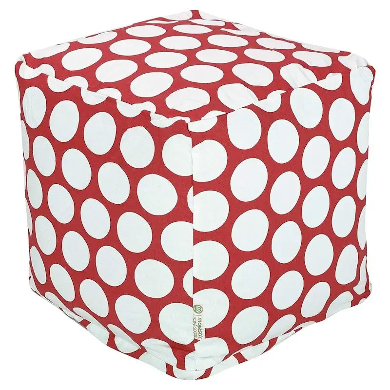 Polka Dot Ottoman Pouf Cube – Seat, Footstool & Side Table (1–2 Person)
