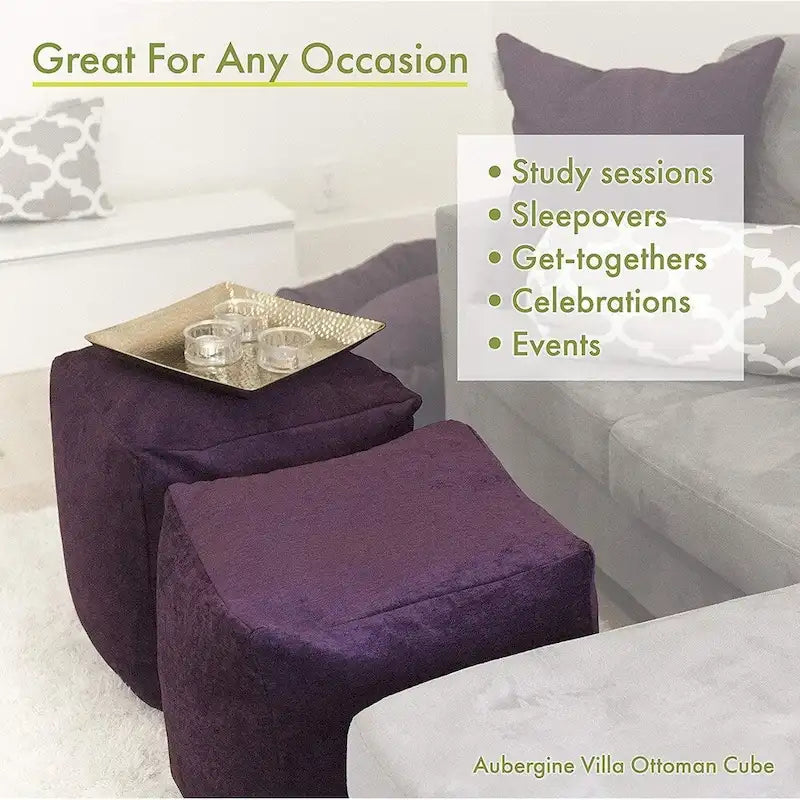 Polka Dot Ottoman Pouf Cube – Seat, Footstool & Side Table (1–2 Person)