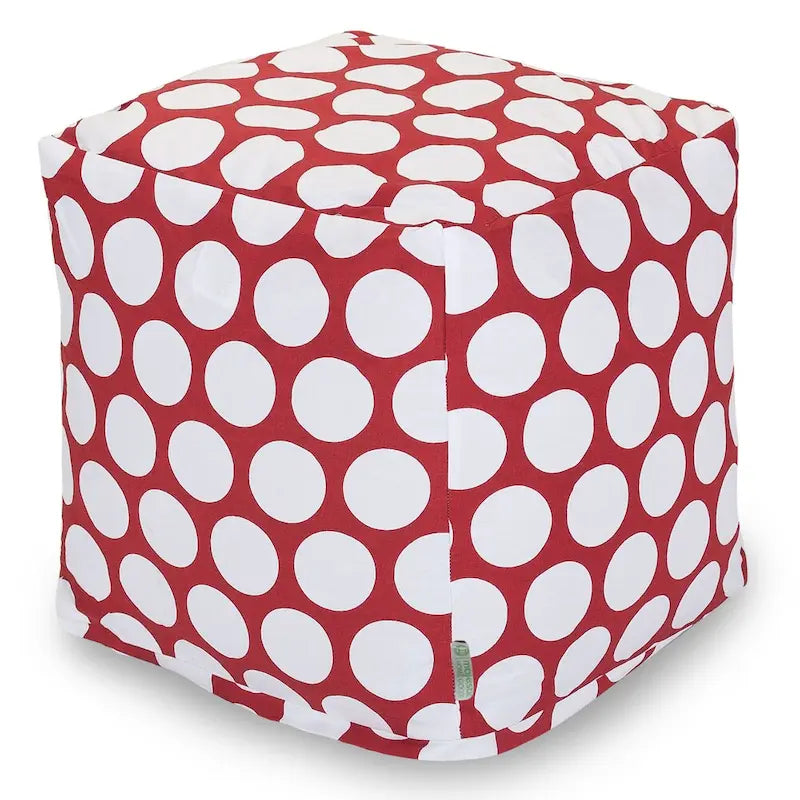 Polka Dot Ottoman Pouf Cube – Seat, Footstool & Side Table (1–2 Person)