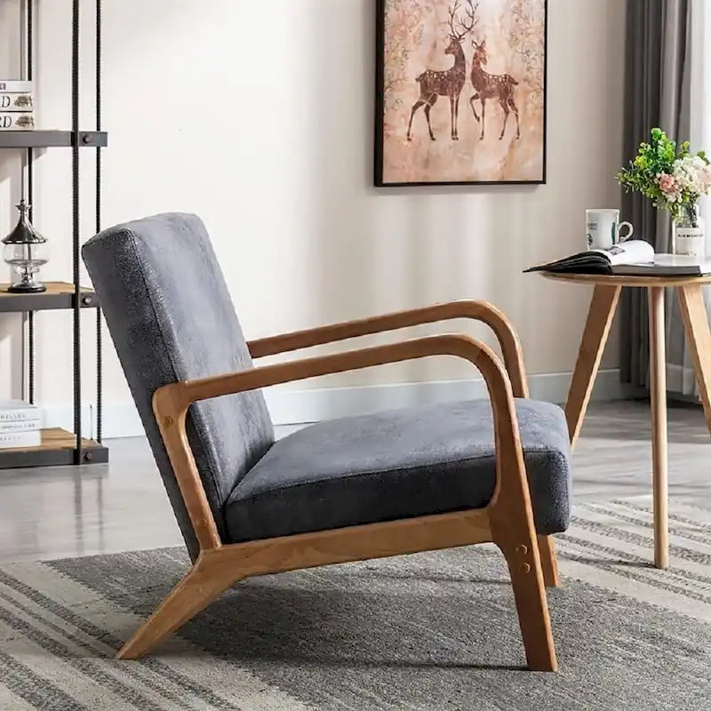 25.2" Wide Armchair, Mid-Century Style, Faux Leather, Single Seat