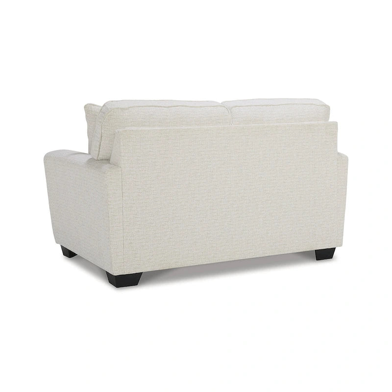 Polyester 2-Seat Loveseat, White / Blue, 63W x 38D x 39H