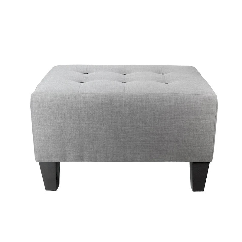 Grey / Black / White / Charcoal Square Ottoman, Contemporary Style, Single