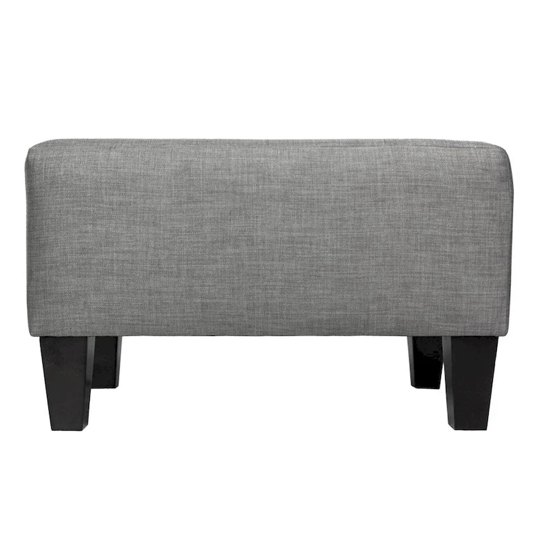 Grey / Black / White / Charcoal Square Ottoman, Contemporary Style, Single