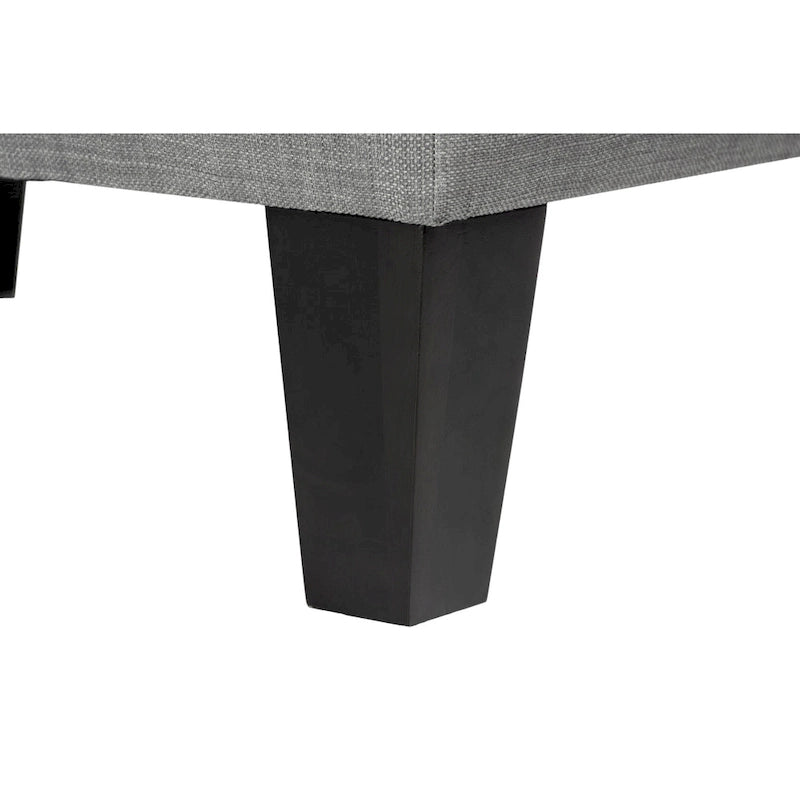 Grey / Black / White / Charcoal Square Ottoman, Contemporary Style, Single