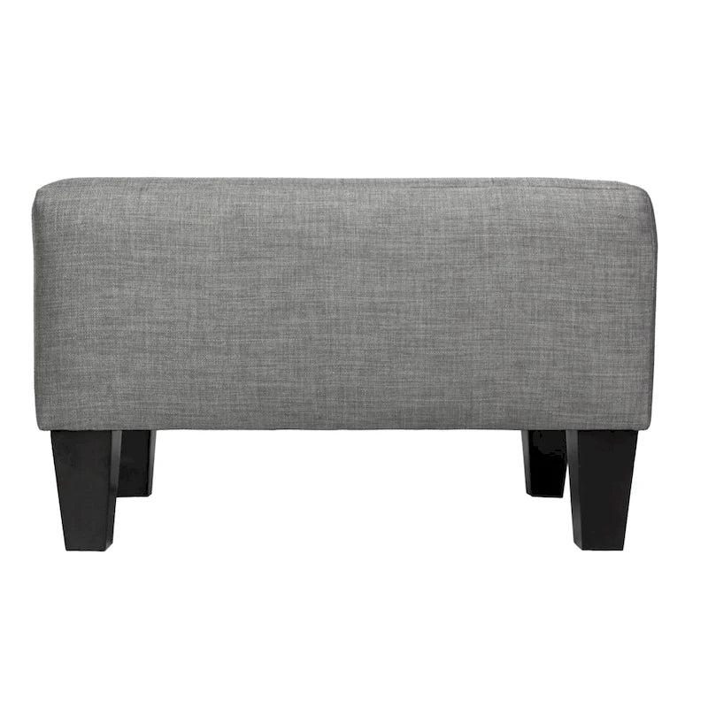 Grey / Black / White / Charcoal Square Ottoman, Contemporary Style, Single