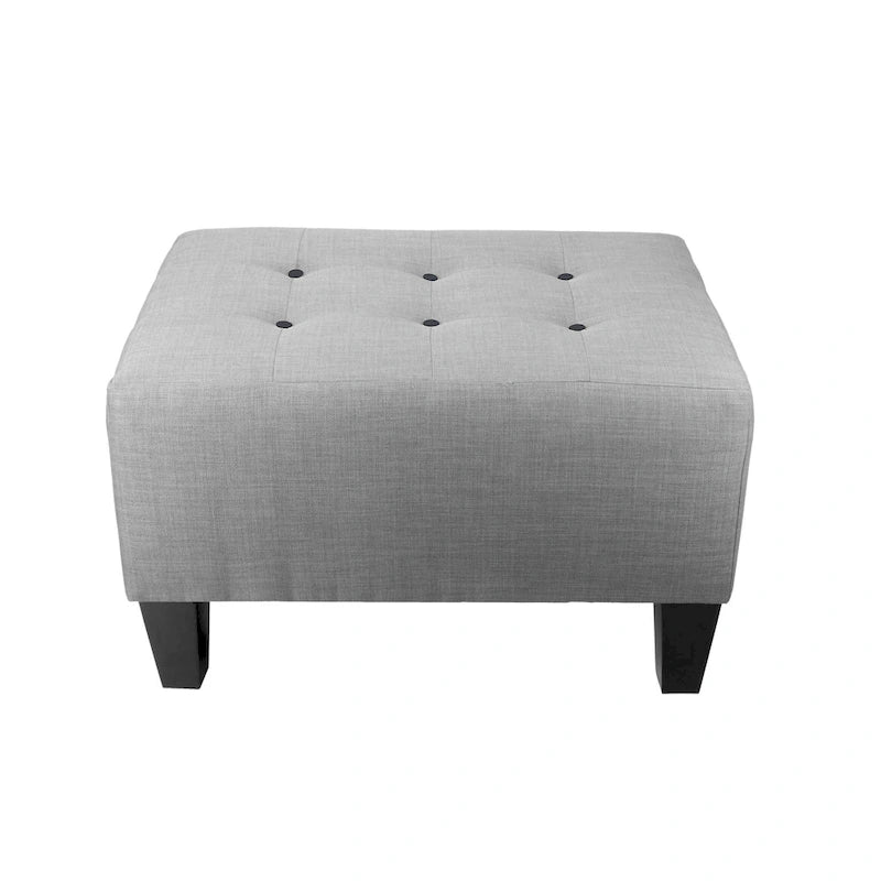 Grey / Black / White / Charcoal Square Ottoman, Contemporary Style, Single