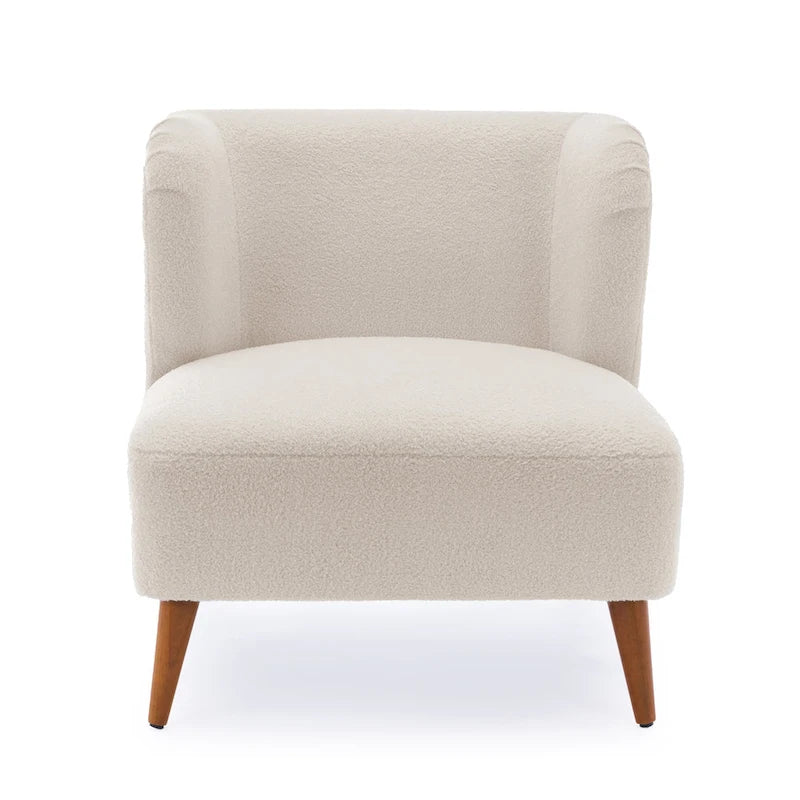 Gray / Milky White Boucle Accent Chair, Single Seat