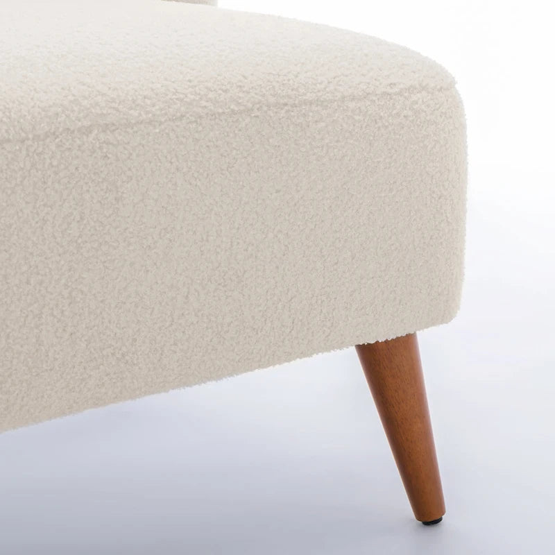 Gray / Milky White Boucle Accent Chair, Single Seat