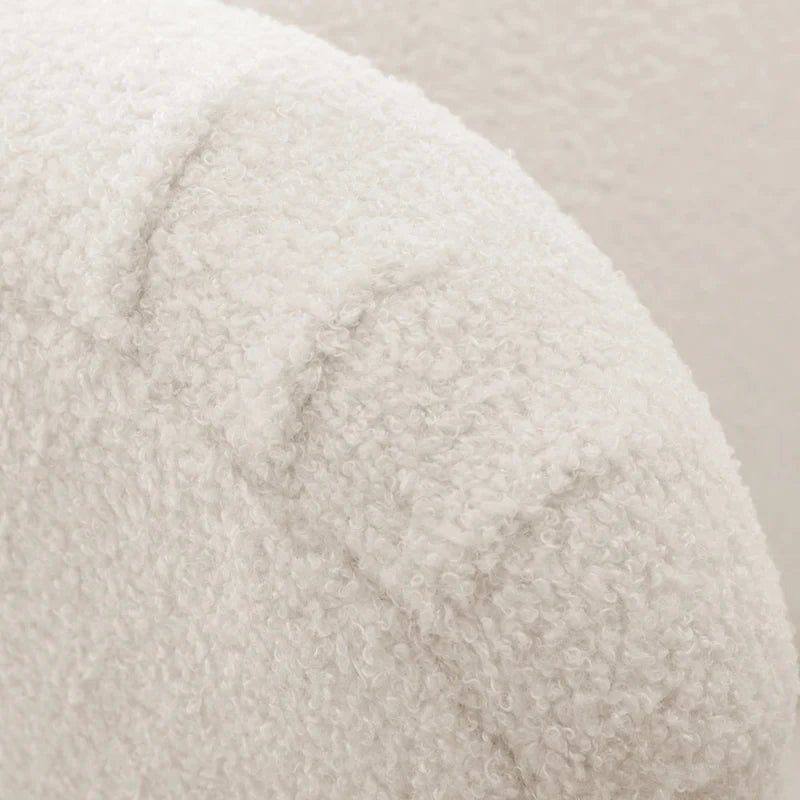 Gray / Milky White Boucle Accent Chair, Single Seat