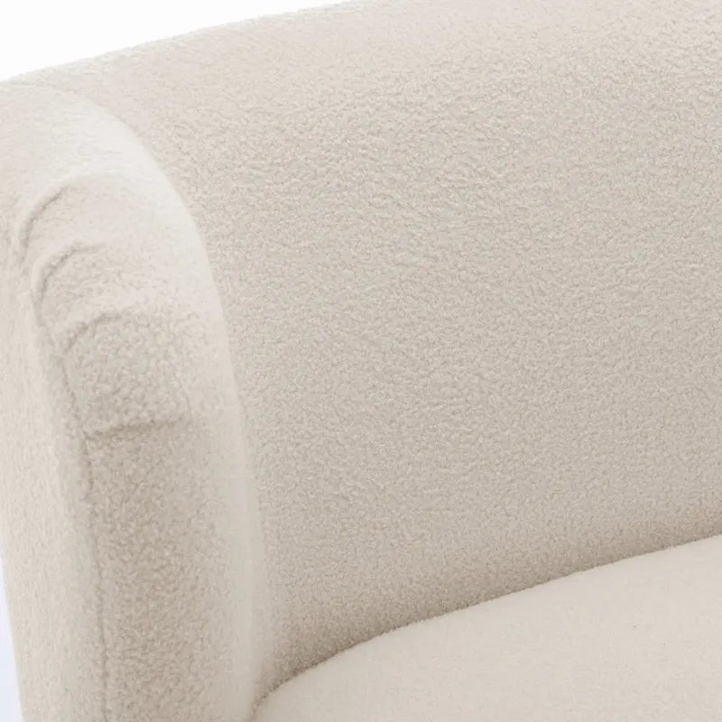 Gray / Milky White Boucle Accent Chair, Single Seat