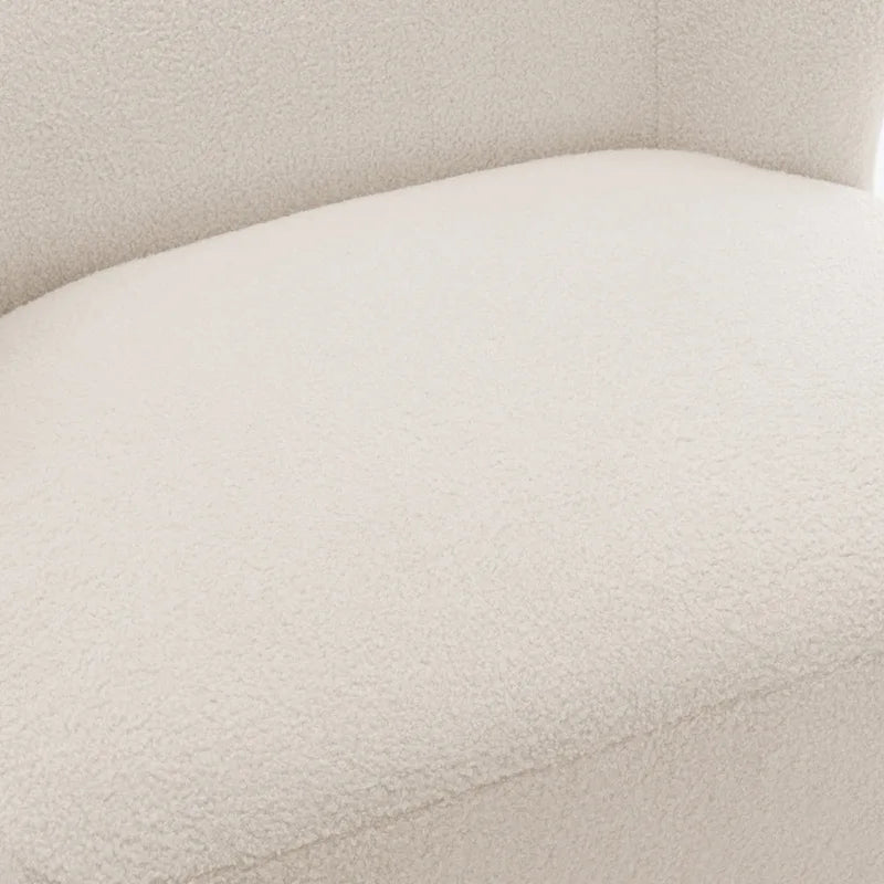 Gray / Milky White Boucle Accent Chair, Single Seat