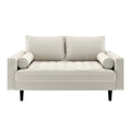 Mid-Century Modern Loveseat, Faux Leather, 2-Seat – White / Brown / Black / Grey