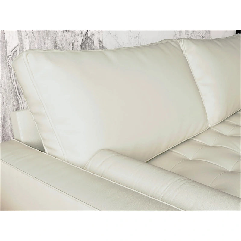 Mid-Century Modern Loveseat, Faux Leather, 2-Seat – White / Brown / Black / Grey