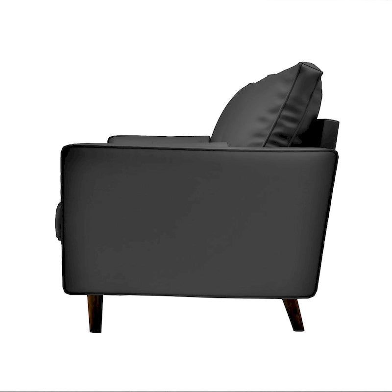 Mid-Century Modern Loveseat, Faux Leather, 2-Seat – White / Brown / Black / Grey